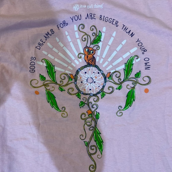 Itsa Girl Thing Pink Owl Cross Long Sleeve Tee - Picture 4 of 7